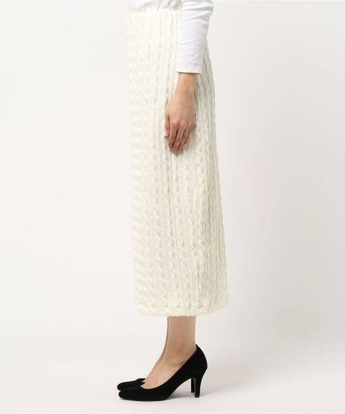 STYLEBLOCK（スタイルブロック）の「ケーブル編みニットソースリットタイトスカート（スカート・レディース・カーキ/アイボリー/キャメル/ライトベージュ・M）」の6枚目の写真