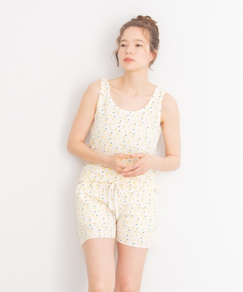 【美品】EDIT.FOR LULU ホワイト ハート柄 ルームウェア SIMONE WILD for LULU】MESH FRILL TRIANGLE（その他