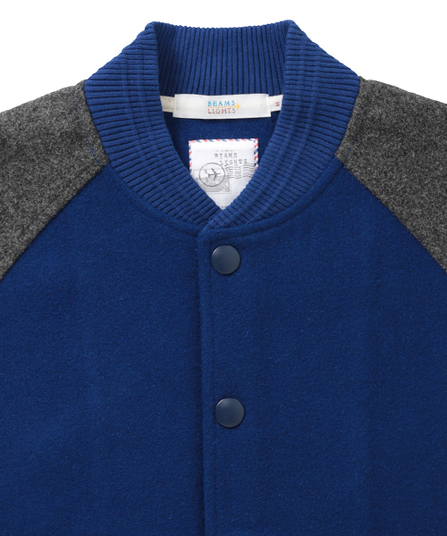 BEAMS LIGHTS Men's（ビームスライツ メンズ）の「◎BEAMS LIGHTS / 2トーンアワードジャケット（スタジャン・メンズ・ブルー/ネイビー/ワイン・SMALL/LARGE/MEDIUM）」の6枚目の写真