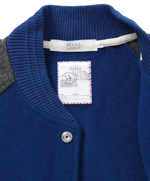 BEAMS LIGHTS Men's（ビームスライツ メンズ）の「◎BEAMS LIGHTS / 2トーンアワードジャケット（スタジャン・メンズ・ブルー/ネイビー/ワイン・SMALL/LARGE/MEDIUM）」の7枚目の写真