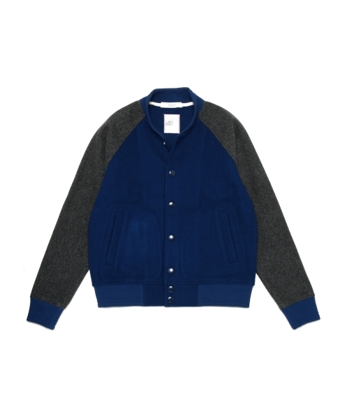 BEAMS LIGHTS Men's（ビームスライツ メンズ）の「◎BEAMS LIGHTS / 2トーンアワードジャケット（スタジャン・メンズ・ブルー/ネイビー/ワイン・SMALL/LARGE/MEDIUM）」の13枚目の写真