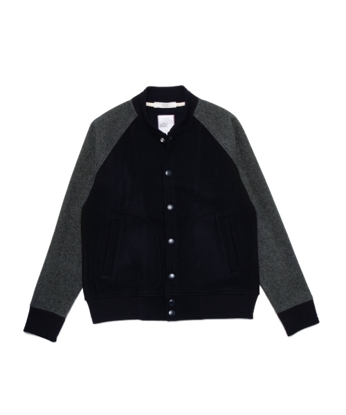 BEAMS LIGHTS Men's（ビームスライツ メンズ）の「◎BEAMS LIGHTS / 2トーンアワードジャケット（スタジャン・メンズ・ブルー/ネイビー/ワイン・SMALL/LARGE/MEDIUM）」の14枚目の写真
