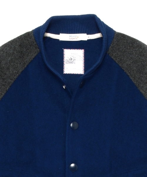 BEAMS LIGHTS Men's（ビームスライツ メンズ）の「◎BEAMS LIGHTS / 2トーンアワードジャケット（スタジャン・メンズ・ブルー/ネイビー/ワイン・SMALL/LARGE/MEDIUM）」の22枚目の写真