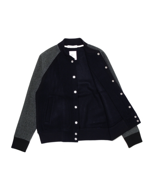 BEAMS LIGHTS Men's（ビームスライツ メンズ）の「◎BEAMS LIGHTS / 2トーンアワードジャケット（スタジャン・メンズ・ブルー/ネイビー/ワイン・SMALL/LARGE/MEDIUM）」の19枚目の写真