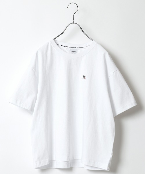 CONVERSE（コンバース）の「CONVERSE/コンバース ビッグシルエット ワンポイント ロゴ刺繍 Tシャツ（Tシャツ/カットソー・レディース・ホワイト/ブラック/チャコール・M/L）」の15枚目の写真