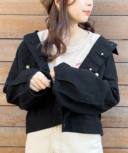 apres jour(アプレジュール)の「ツイル袖ボリュームブルゾン【ZOZOTOWN限定アイテム】(ブルゾン・レディース・ブラック/アイボリー/モカ・フリー)」の3枚目の写真