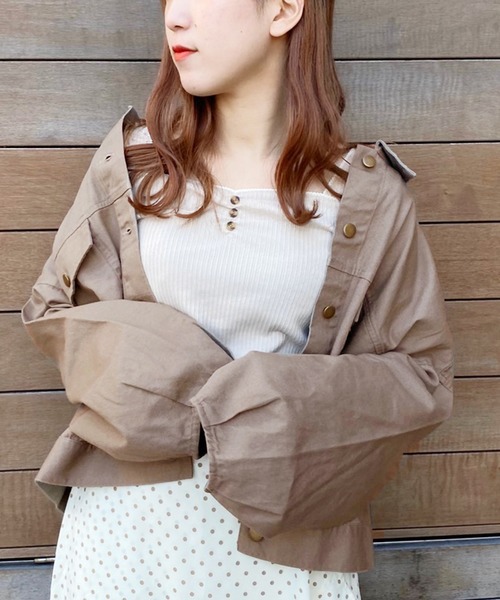 apres jour(アプレジュール)の「ツイル袖ボリュームブルゾン【ZOZOTOWN限定アイテム】(ブルゾン・レディース・ブラック/アイボリー/モカ・フリー)」の1枚目の写真