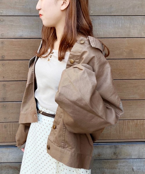 apres jour(アプレジュール)の「ツイル袖ボリュームブルゾン【ZOZOTOWN限定アイテム】(ブルゾン・レディース・ブラック/アイボリー/モカ・フリー)」の9枚目の写真