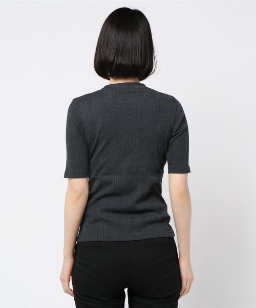 KOBE LETTUCE(コウベレタス)の「ランダムリブハイネックトップス(Tシャツ/カットソー・レディース・オフホワイト/プラム/カーキ/ネイビー/グレー・FREE)」の7枚目の写真