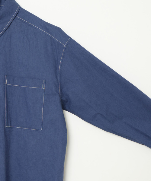 notch.（ノッチ）の「配色ステッチシャツ（シャツ/ブラウス・レディース・ベージュ/オレンジ/ブルー・M）」の10枚目の写真