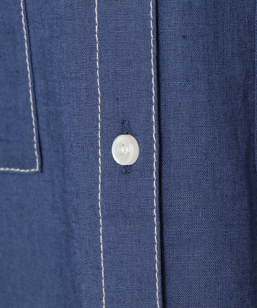 notch.（ノッチ）の「配色ステッチシャツ（シャツ/ブラウス・レディース・ベージュ/オレンジ/ブルー・M）」の14枚目の写真