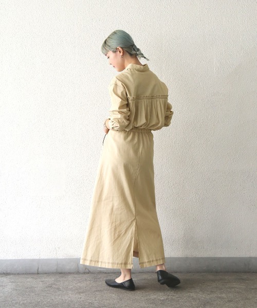 notch.（ノッチ）の「配色ステッチシャツ（シャツ/ブラウス・レディース・ベージュ/オレンジ/ブルー・M）」の5枚目の写真