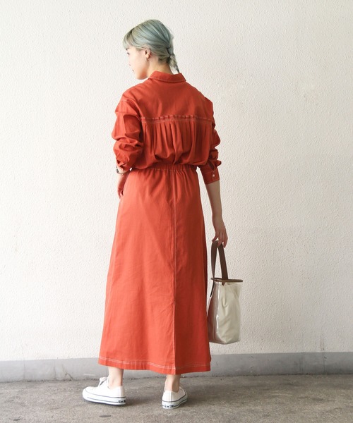 notch.（ノッチ）の「配色ステッチシャツ（シャツ/ブラウス・レディース・ベージュ/オレンジ/ブルー・M）」の17枚目の写真