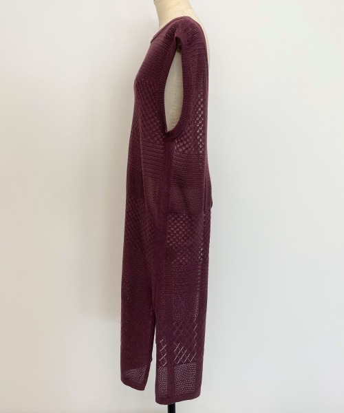 LOWRYS FARM（ローリーズファーム）の「スカシガラエプロンワンピ　887176（ワンピース・レディース・ベージュ/パープル/カーキ・FREE）」の4枚目の写真