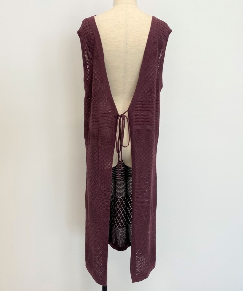 LOWRYS FARM（ローリーズファーム）の「スカシガラエプロンワンピ　887176（ワンピース・レディース・ベージュ/パープル/カーキ・FREE）」の6枚目の写真