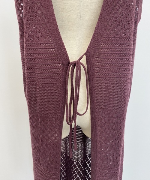 LOWRYS FARM（ローリーズファーム）の「スカシガラエプロンワンピ　887176（ワンピース・レディース・ベージュ/パープル/カーキ・FREE）」の8枚目の写真