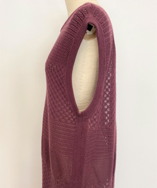 LOWRYS FARM（ローリーズファーム）の「スカシガラエプロンワンピ　887176（ワンピース・レディース・ベージュ/パープル/カーキ・FREE）」の5枚目の写真