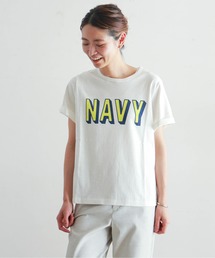 NOMBRE IMPAIR | ＮＡＶＹプリント　半袖ＴＥＥ(Tシャツ/カットソー)