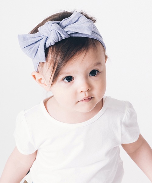 niva(ニヴァ)の「【niva/ニヴァ】Border Turban(ヘアバンド・キッズ・ベージュ/ピンク/パープル・ONE SIZE)」の1枚目の写真