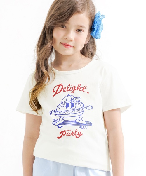 Bee des Bee（ビーデスビー）の「【コットン100％】半袖プリントTシャツ（Tシャツ/カットソー・キッズ・スモークピンク/ネイビー/オレンジ/ダークパープル/ブラウン/ホワイト系その他/ホワイト/ブルー系その他/グリーン/ベージュ/ピンク系その他/ホワイト系その他2/ダークグリーン/オレンジ系その他/杢グレー/クリーム/ベージュ系/ホワイト系1/ライトイエロー/ホワイト系・100cm/110cm/120cm/130cm/140cm/150cm）」の6枚目の写真