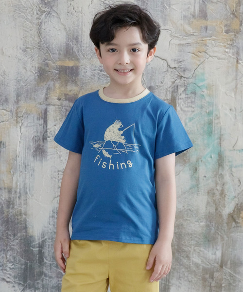 Bee des Bee（ビーデスビー）の「【コットン100％】半袖プリントTシャツ（Tシャツ/カットソー・キッズ・スモークピンク/ネイビー/オレンジ/ダークパープル/ブラウン/ホワイト系その他/ホワイト/ブルー系その他/グリーン/ベージュ/ピンク系その他/ホワイト系その他2/ダークグリーン/オレンジ系その他/杢グレー/クリーム/ベージュ系/ホワイト系1/ライトイエロー/ホワイト系・100cm/110cm/120cm/130cm/140cm/150cm）」の14枚目の写真
