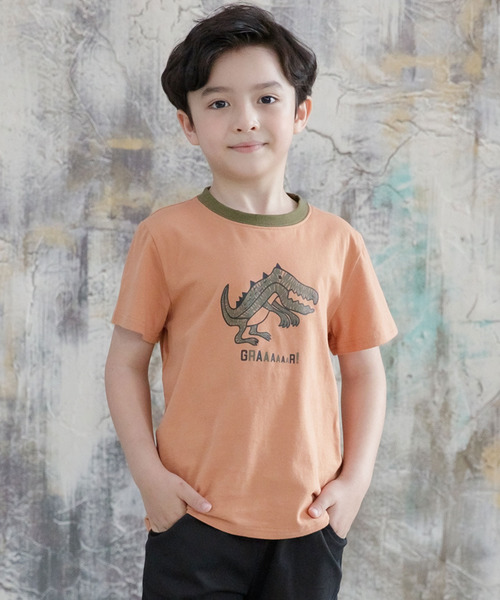 Bee des Bee（ビーデスビー）の「【コットン100％】半袖プリントTシャツ（Tシャツ/カットソー・キッズ・スモークピンク/ネイビー/オレンジ/ダークパープル/ブラウン/ホワイト系その他/ホワイト/ブルー系その他/グリーン/ベージュ/ピンク系その他/ホワイト系その他2/ダークグリーン/オレンジ系その他/杢グレー/クリーム/ベージュ系/ホワイト系1/ライトイエロー/ホワイト系・100cm/110cm/120cm/130cm/140cm/150cm）」の20枚目の写真