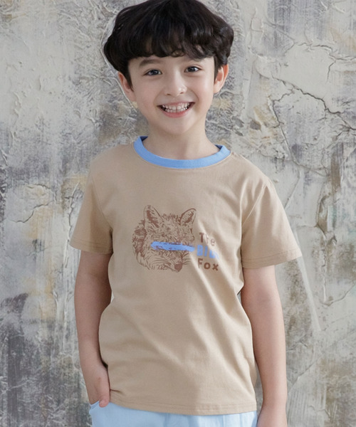 Bee des Bee（ビーデスビー）の「【コットン100％】半袖プリントTシャツ（Tシャツ/カットソー・キッズ・スモークピンク/ネイビー/オレンジ/ダークパープル/ブラウン/ホワイト系その他/ホワイト/ブルー系その他/グリーン/ベージュ/ピンク系その他/ホワイト系その他2/ダークグリーン/オレンジ系その他/杢グレー/クリーム/ベージュ系/ホワイト系1/ライトイエロー/ホワイト系・100cm/110cm/120cm/130cm/140cm/150cm）」の8枚目の写真