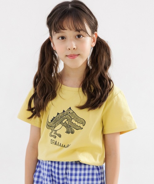 Bee des Bee（ビーデスビー）の「【コットン100％】半袖プリントTシャツ（Tシャツ/カットソー・キッズ・スモークピンク/ネイビー/オレンジ/ダークパープル/ブラウン/ホワイト系その他/ホワイト/ブルー系その他/グリーン/ベージュ/ピンク系その他/ホワイト系その他2/ダークグリーン/オレンジ系その他/杢グレー/クリーム/ベージュ系/ホワイト系1/ライトイエロー/ホワイト系・100cm/110cm/120cm/130cm/140cm/150cm）」の21枚目の写真