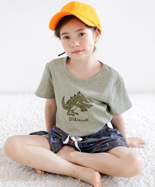Bee des Bee（ビーデスビー）の「【コットン100％】半袖プリントTシャツ（Tシャツ/カットソー・キッズ・スモークピンク/ネイビー/オレンジ/ダークパープル/ブラウン/ホワイト系その他/ホワイト/ブルー系その他/グリーン/ベージュ/ピンク系その他/ホワイト系その他2/ダークグリーン/オレンジ系その他/杢グレー/クリーム/ベージュ系/ホワイト系1/ライトイエロー/ホワイト系・100cm/110cm/120cm/130cm/140cm/150cm）」の22枚目の写真