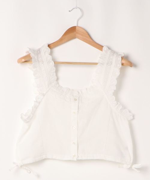 flower(フラワー)の「フラッフィーフリルビスチェ(シャツ/ブラウス・レディース・ホワイト/グレー・FREE)」の5枚目の写真