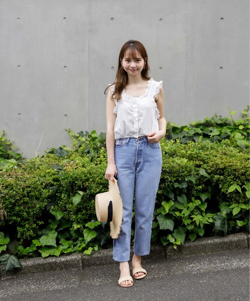 flower(フラワー)の「フラッフィーフリルビスチェ(シャツ/ブラウス・レディース・ホワイト/グレー・FREE)」の19枚目の写真