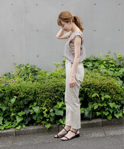 flower(フラワー)の「フラッフィーフリルビスチェ(シャツ/ブラウス・レディース・ホワイト/グレー・FREE)」の8枚目の写真