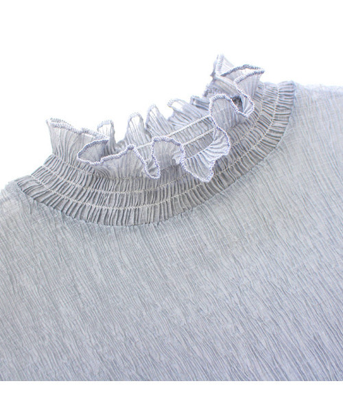 MODE ROBE(モードローブ)の「シアープリーツフリルカラーノースリーブ(Tシャツ/カットソー・レディース・アイボリー/オリーブ/ブルー・FREE)」の15枚目の写真