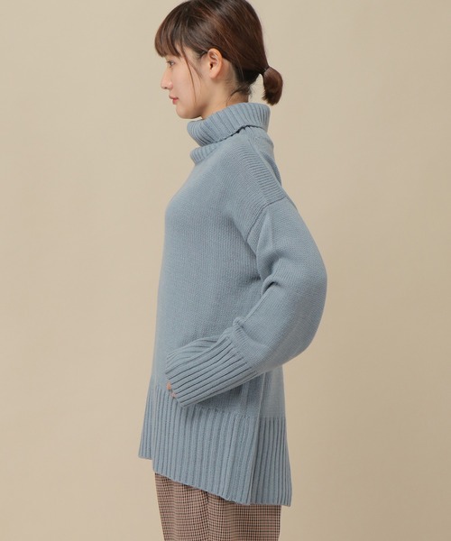 ikka(イッカ)の「バックスリットハイネックプルオーバー(ニット/セーター・レディース・ホワイト/ライトブルー/ブラック/ピンク/ダークベージュ/グレー・M/L)」の17枚目の写真