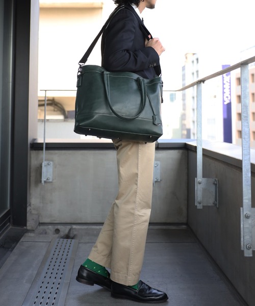 GUSCIO UOMO（グッシオ ウォーモ）の「【グッシオ ウォーモ】レザータッチ ビジネストートバッグ 自立タイプ 大きめサイズ（ビジネスバッグ・メンズ・ブラック/ダークグリーン/ブラウン/ダークブルー・FREE）」の20枚目の写真