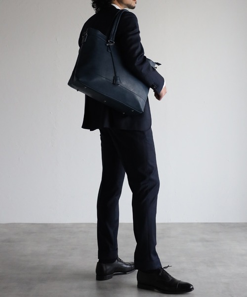 GUSCIO UOMO（グッシオ ウォーモ）の「【グッシオ ウォーモ】レザータッチ ビジネストートバッグ 自立タイプ 大きめサイズ（ビジネスバッグ・メンズ・ブラック/ダークグリーン/ブラウン/ダークブルー・FREE）」の13枚目の写真