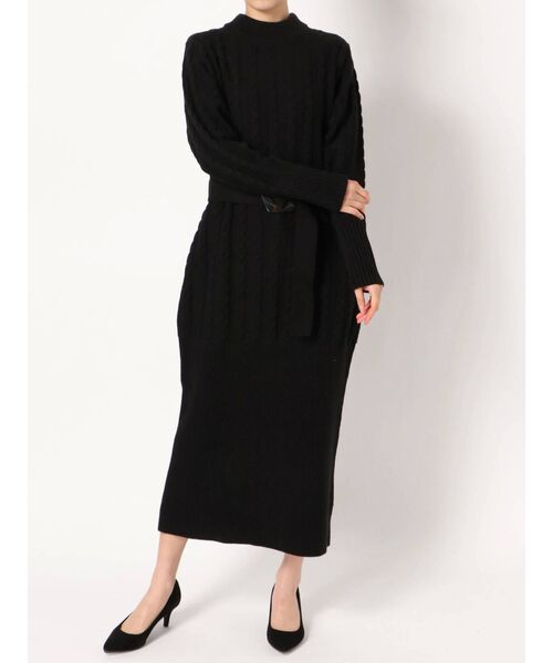 dazzlin（ダズリン）の「ベルトマークケーブルニットワンピース（ワンピース・レディース・ブラウン/ブラック/オフホワイト・FREE）」の13枚目の写真