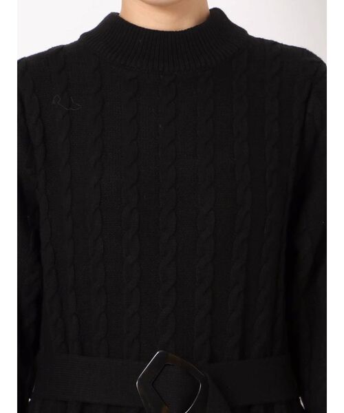 dazzlin（ダズリン）の「ベルトマークケーブルニットワンピース（ワンピース・レディース・ブラウン/ブラック/オフホワイト・FREE）」の19枚目の写真