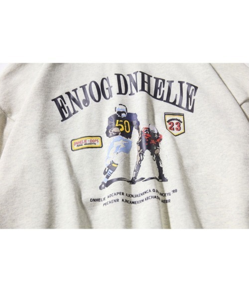 HOOK（フック）の「【HOOK】アンティーク風プリント ボーダー柄リブ トレーナー（スウェット・メンズ・ネイビー/ライトグレー・M/XL/L）」の15枚目の写真