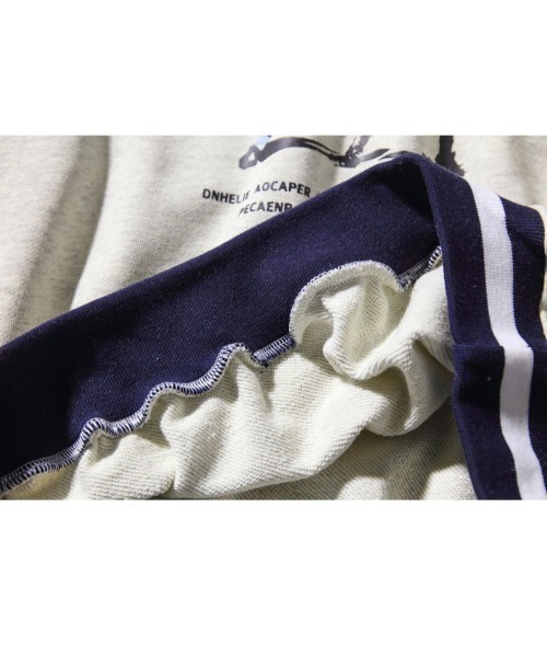 HOOK（フック）の「【HOOK】アンティーク風プリント ボーダー柄リブ トレーナー（スウェット・メンズ・ネイビー/ライトグレー・M/XL/L）」の16枚目の写真