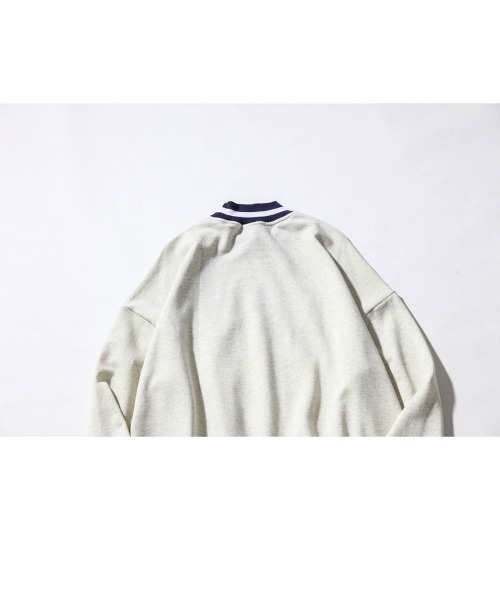 HOOK（フック）の「【HOOK】アンティーク風プリント ボーダー柄リブ トレーナー（スウェット・メンズ・ネイビー/ライトグレー・M/XL/L）」の9枚目の写真