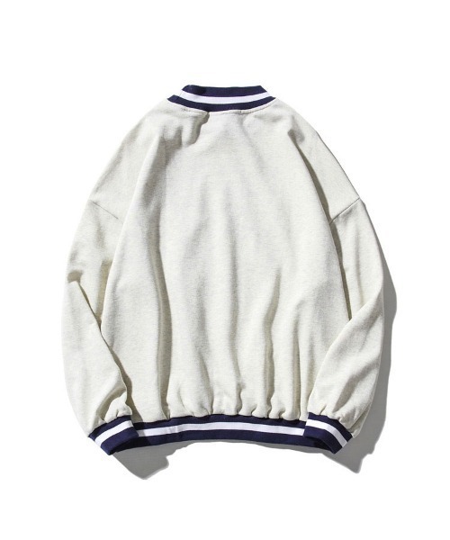 HOOK（フック）の「【HOOK】アンティーク風プリント ボーダー柄リブ トレーナー（スウェット・メンズ・ネイビー/ライトグレー・M/XL/L）」の10枚目の写真