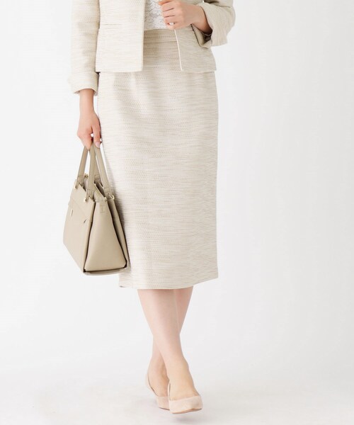 Opaque Clip オペークドットクリップ のファッション スーツスカート Carremanツイードタイトスカート スーツスカート 21年新作 の スーツスカート