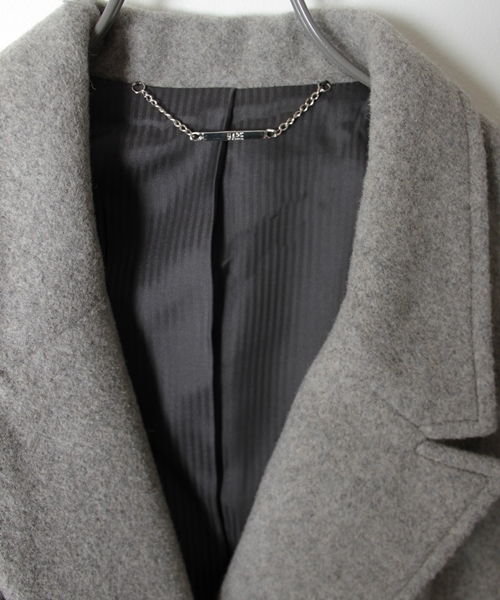 HARE（ハレ）の「ウールモッサWチェスターコート【HARE】（チェスターコート・レディース・グレー/キャメル/カーキ/ネイビー/チェック/ダークブルー/トップグレー・SMALL/MEDIUM）」の19枚目の写真