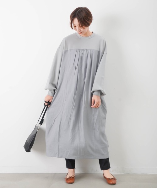 Lc Lll ワンピース ドレス Luca ルカ レディラックルカ のファッション Luck Luck ワンピース ギャザーコンビワンピース ワンピース Luca Lady