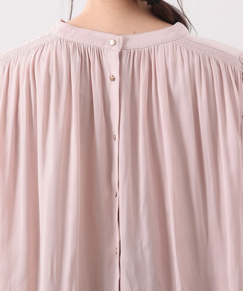 pois gather2way blouse ギャザー2wayブラウス ピンク 楽天市場】【新色追加】【前後2WAY】割繊サテンギャザーブラウス