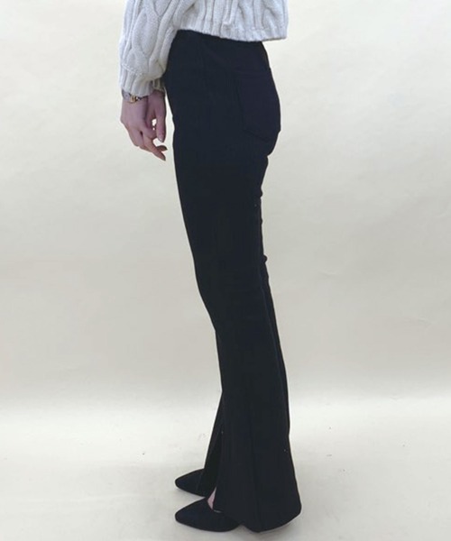 SPIGA（スピーガ）の「裏ﾌﾘｰｽｾﾝﾀｰｽﾘｯﾄﾍﾞﾙﾎﾞﾄﾑ（その他パンツ・レディース・ブラック/ブラウン・FREE）」の3枚目の写真