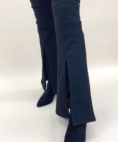 SPIGA（スピーガ）の「裏ﾌﾘｰｽｾﾝﾀｰｽﾘｯﾄﾍﾞﾙﾎﾞﾄﾑ（その他パンツ・レディース・ブラック/ブラウン・FREE）」の6枚目の写真