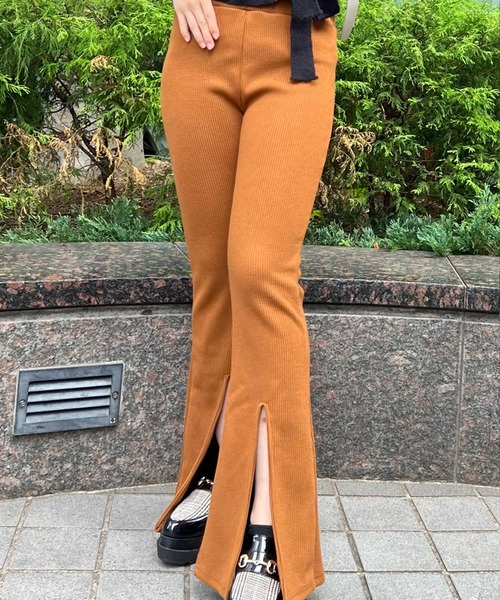 SPIGA（スピーガ）の「裏ﾌﾘｰｽｾﾝﾀｰｽﾘｯﾄﾍﾞﾙﾎﾞﾄﾑ（その他パンツ・レディース・ブラック/ブラウン・FREE）」の9枚目の写真