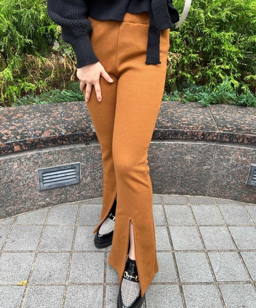 SPIGA（スピーガ）の「裏ﾌﾘｰｽｾﾝﾀｰｽﾘｯﾄﾍﾞﾙﾎﾞﾄﾑ（その他パンツ・レディース・ブラック/ブラウン・FREE）」の10枚目の写真